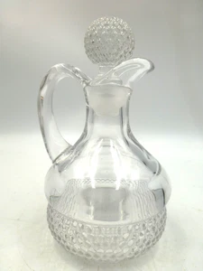 Vintage Cruet Dew Tropfen Muster Klarglas mit passendem Stopfen - Bild 1 von 10