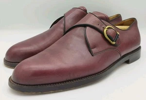 BALLY Scribe Ox Blood Red Monk Single Buckle Shoes Made In Switzerland UK 11 - Picture 1 of 22