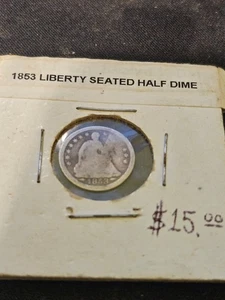 Rare 1853 Seated Liberty Half Dime with Arrows - Picture 1 of 3
