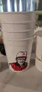 Lotto 10 tazze plastica calcio marea cremisi Università dell'Alabama vintage orso  - Foto 1 di 5