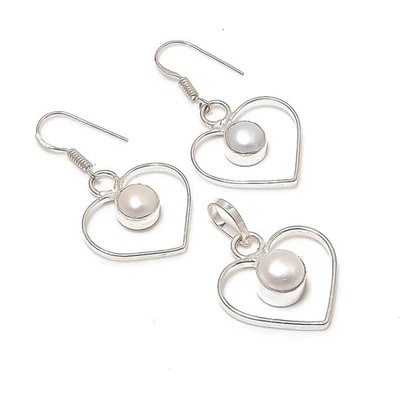 Fluss Perle Edelstein Anhänger Ohrring Handarbeit Erntedank Geschenk... - Bild 1 von 4