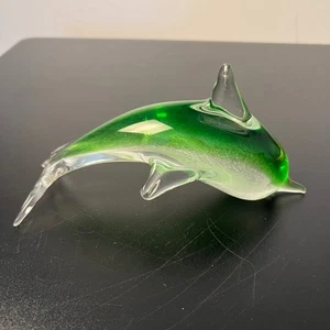 Murano Glas Wal grün und klar - Bild 1 von 7
