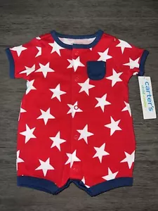Infants CUTE Patriotic Stars Romper NB Or 0-3 Months BRAND NEW W TAGS - Picture 1 of 2