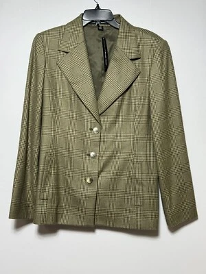 Ellen Tracy Linda Allard Wool Plaid Blazer Jacket Size 10 - Image 1 of 4