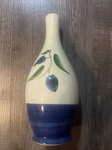 Italian Ceramic Bud Vase in Cobalt Blue and light Green colors Made In Italy - Picture 1 of 5