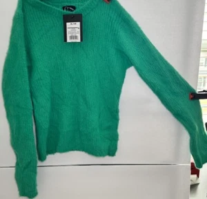 New Art Class Fuzzy Ribbed Crewneck Sweater Green Girls' Size XL - Picture 1 of 3