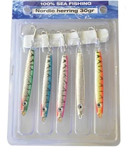 5 x 30g Nordic Herring Stinger Spinner Lure Jig Cod Bass Mackerel Pier Fishing - Picture 1 of 3