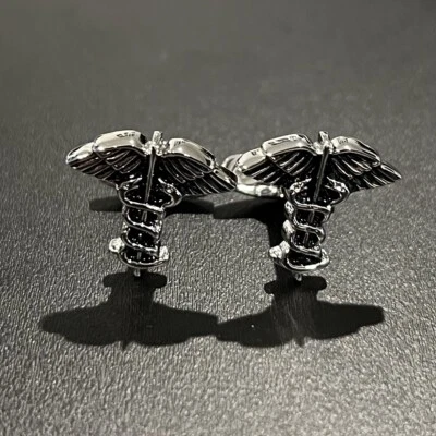 Medical Symbol Rod Of Asclepius Cufflinks For Men Birthday Wedding Gift Cufflink - Image 1 of 4