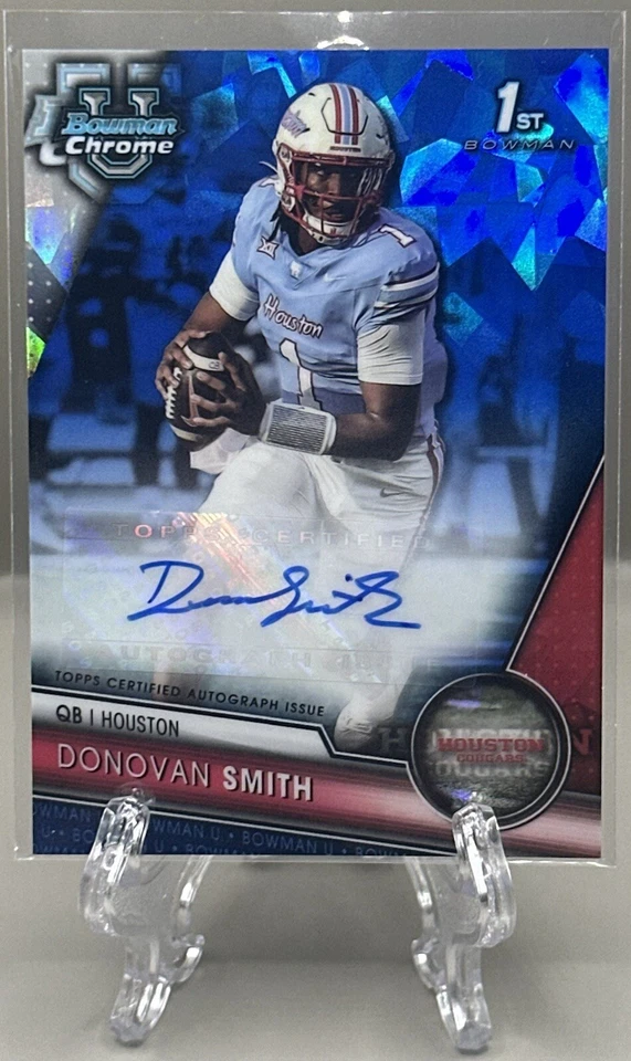 Donovan Smith 2023 Bowman Chrome 1st Sapphire University Auto Autograph! Houston - Image 1 of 2