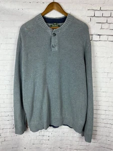 Suéter Tejido Eddie Bauer Alto XL Para Hombre Gris Pullover Cuello Henley (C86) - Imagen 1 de 6