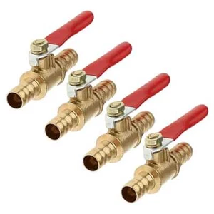 4Pcs 8mm Hose Barb Inline Water/Air Gas Fuel Line Shut-off Brass Ball Valve New - Picture 1 of 7