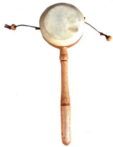 Fair Trade Handmade Pellet Rattle Drum Membrnophone Indonesian Balinese tao do - Picture 1 of 2