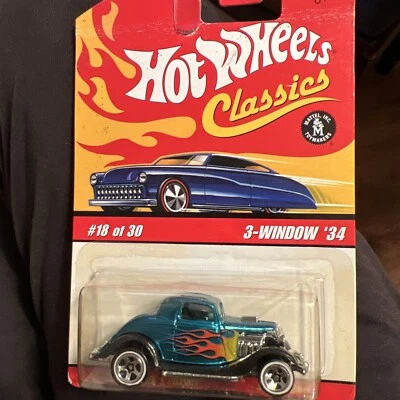 Hot Wheels Classics 3 Window ‘34 Coupe 18 of 30 Series 2 Turquoise SEALED NEW - Image 1 of 4