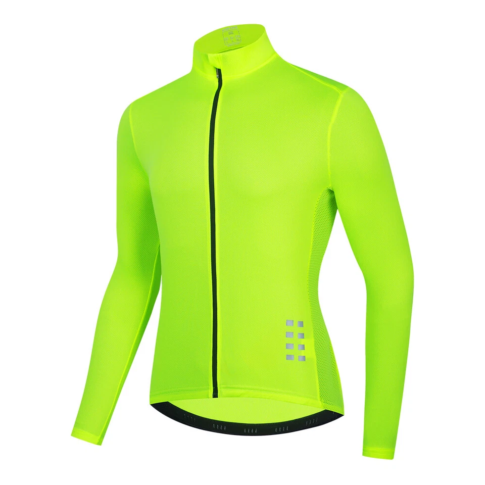 WOSAWE Mens Cycling Jersey Long Sleeve Road Bike Shirt Running Sport Tops Spring - Image 1 of 4