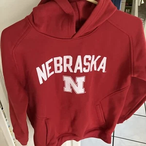 Children’s Large, 14/16, Red & White UNL, Nebraska Hoodie Sweatshirt - Picture 1 of 20