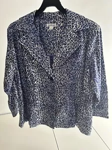 Joan Rivers Women's Blue Print Animal Jacket Size XL - Picture 1 of 6