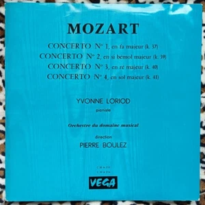 MOZART: YVONNE LORIOD, PIERRE BOULEZ Concerto 1,2,3,4 2xLP France 1960 VEGA 1ST - Picture 1 of 12