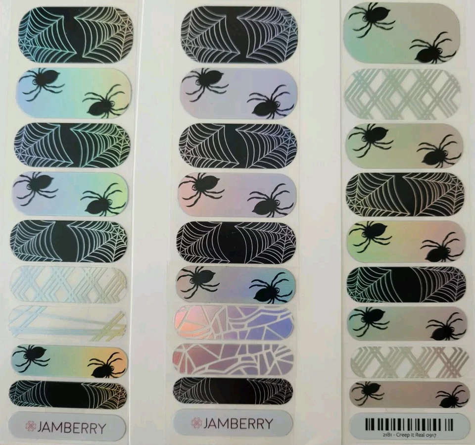 Media hoja Jamberry envolturas de uñas personalizadas mixtas Mani ~ Holo Spider Foto 1 de 1