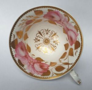 Antique Spode English bone china tea cup, pink roses, pattern 3286