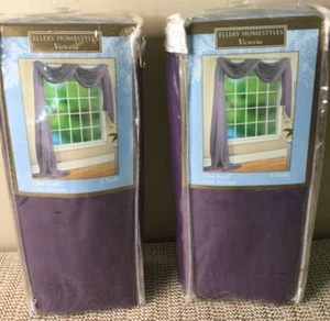 Ellery Homestyle Victoria (NIP) Two Sheer Panels/Scarfs ~ 6 yds ea ~ Purple - Picture 1 of 4