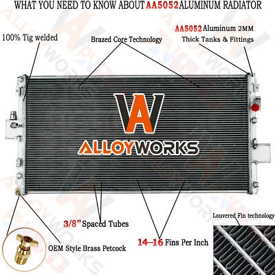 For 2011-2016 Ford F250 F350 F450 F550 Super Duty 6.7L V8 2 Row Radiator CU13339 - Image 1 of 4