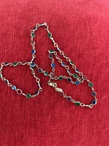 Collana Due Sorelle Catena in Vetro Multicolore Leggera - Foto 1 di 4