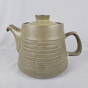Denby Camelot Chevron teiera gres teiera verde scuro terracotta ceramica - Foto 1 di 12