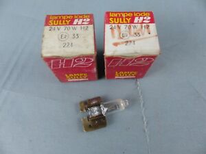 Lot 2 anciennes ampoules SULLY IODE H2 24 V 70 W  oldtimer voiture collections