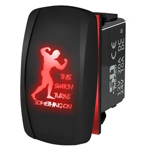 12V Rocker "This Switch Turns Something On" Strongman Marine 4x4 UTV RZR RED - Bild 1 von 11