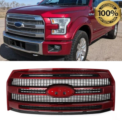 For 2015 2016 2017 Ford F-150 F150 Ruby Red Front Upper Grille W/O Camera Hole - Image 1 of 4
