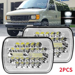 2PCS 130W 7x6" 5x7" LED Headlights HI-Lo fit for Ford E-350 Super Duty 1999-2017 - Picture 1 of 11