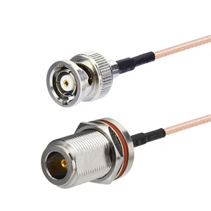Mamparo tuerca hembra N a RP-BNC macho RF cable coaxial RG316 20 cm para inalámbrico - Imagen 1 de 4