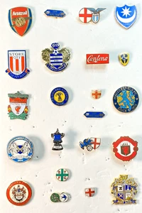 Football Soccer club English FA QPR Stoke City Bury Liverpool Man U Arsenal Pin - Picture 1 of 22