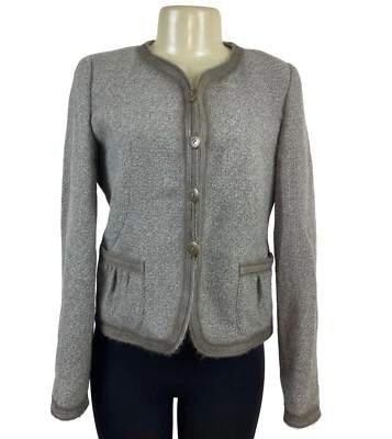 Chaqueta con botones gris Armani Collezioni para mujer con bolsillos talla 8 Foto 1 de 4