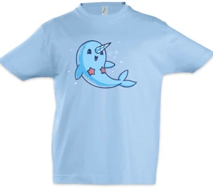 Narwhal Unicorn Kids Boys T-Shirt Whale Fun Fairies Unicorn Sailor Sailboat - Picture 1 of 1