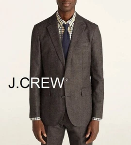 J.CREW Ludlow blazer slim 44L check windowpane dark grey charcoal suit jacket 46 - Picture 1 of 13