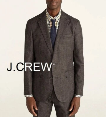 J.CREW Ludlow blazer slim 44L check windowpane dark grey charcoal suit jacket 46 - Image 1 of 4