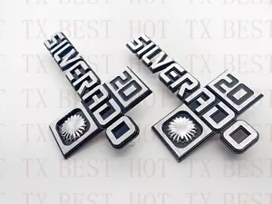 2Pc Fits 1981-87 GM Trucks Silverado “20” Fender Emblem Badge 14026451 Chrome - Bild 1 von 5