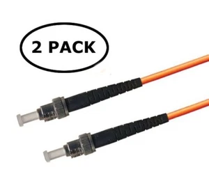 2 PACK Simplex ST-ST Multimode 62.5/125 Fiber Optic Cable 1M,2M,3M,4M,5M,7M - Picture 1 of 1