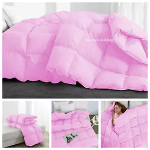 Wonderful 1000 TC Down Alternative Comforter OR Sets Pink Solid Select Item - Picture 1 of 12