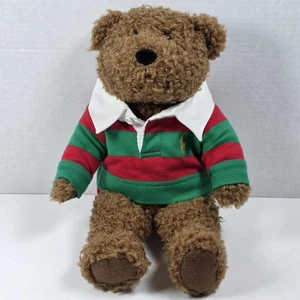 Peluche Polo Orsacchiotto Ralph Lauren 2005 in maglia rugby rossa e verde - Foto 1 di 8