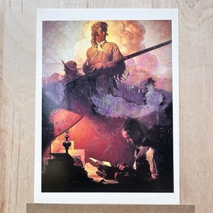 Tarjeta postal de colección 1996 Norman Rockwell Daniel Boone Come To Life Underwood Typewrite - Imagen 1 de 5