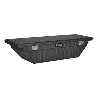 UWS 63" Angled Crossover Tool Box with Low Profile Matte Black Aluminum Storage Foto 1 de 4