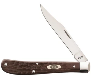 Case xx Knives Slimline Trapper Jigged Brown Delrin Pocket Knife Stainless 00135 - Picture 1 of 2