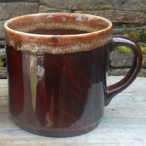 Vintage Ceramic Pint Mug KILNCRAFT Coloroll Treacle Glazed Brown Retro 10cm H - Picture 1 of 13