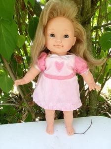 Poupée Corolle 2004 cheveux blond 36 cm robe rose mousseline avec coeur - Picture 1 of 10