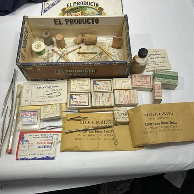 Fly Tying Hooks And Tools LOT Eagle Claw Stoddard’s Arrow Mustard - Image 1 of 4