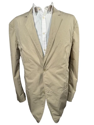 ALFANI Hombres Caqui CHECK Algodón ROMPEVIENTOS INFORMAL Abrigo Deportivo Blazer Chaqueta 46L Foto 1 de 4