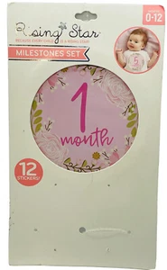 Rising Star Milestone Photo Prop Belly Stickers Gift Set, Baby Girls, Age 0-12M - Picture 1 of 5