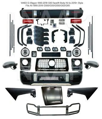 W463 to 2020+ G63 Full Conversion Facelift Bodykit to G-Wagon 1990-2018 G500 G55 Foto 1 de 4